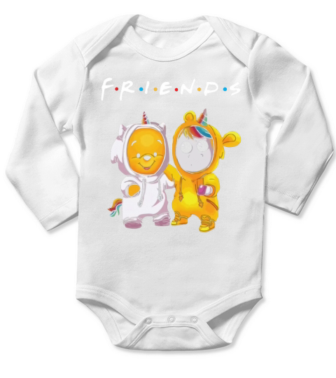 Friends Pooh and Unicorn shirt Long Sleeve Baby One-Piece