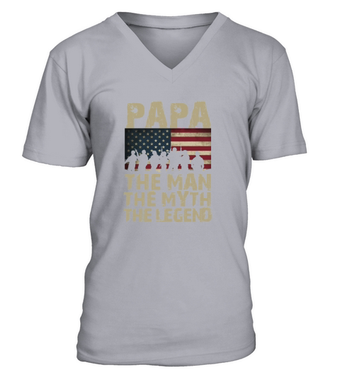 the man myth legend papa t shirts men veteran army V-Neck T-shirt