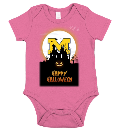 Michigan Wolverines Happy Halloween Short Sleeve Baby One-Piece
