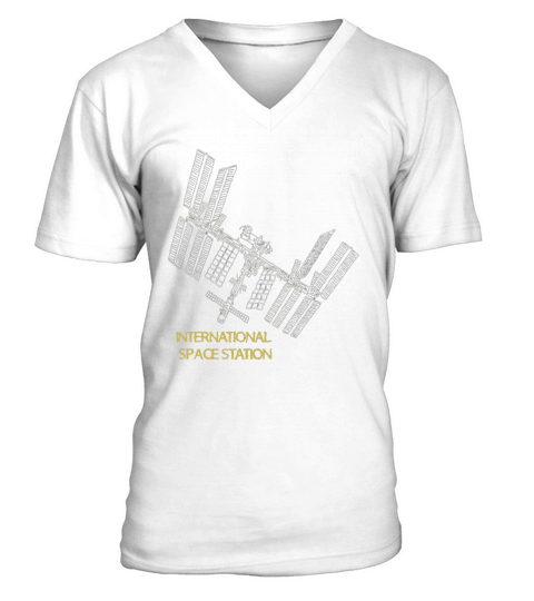 International Space Station - Satellite - Hand Drawn Shirt V-Neck T-shirt