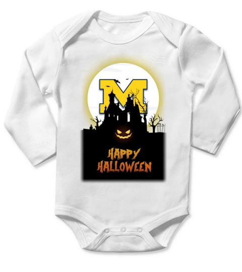 Michigan Wolverines Happy Halloween Long Sleeve Baby One-Piece