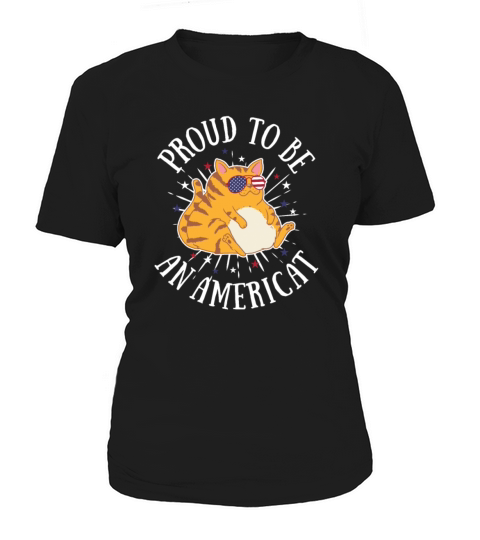 Proud To Be Americat Chubby USA Kitten Pet Animal Women's T-Shirt