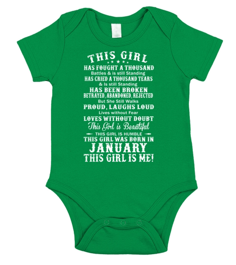 THIS GIRL IS BEAUTIFUL WAS BORN IN JANUARY Short Sleeve Baby One-Piece