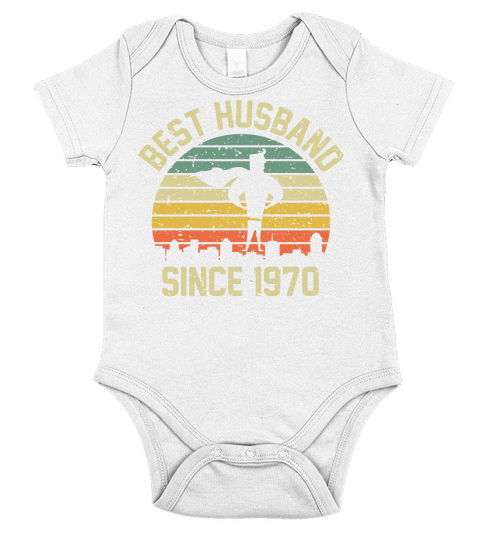 Wedding Anniversary Best Husband SINCE 1970 Short Sleeve Baby One-Piece