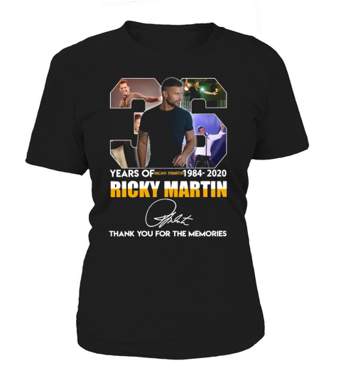 36 Years Of Ricky Martin 1984 2020 Ricky Martin Thank You For The Memories Women's T-Shirt