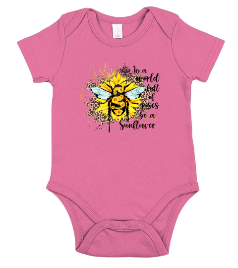 In a world full of roses be a sunflower sublimation Short Sleeve Baby One-Piece