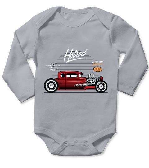 Vintage Car Hotrod 2 Long Sleeve Baby One-Piece