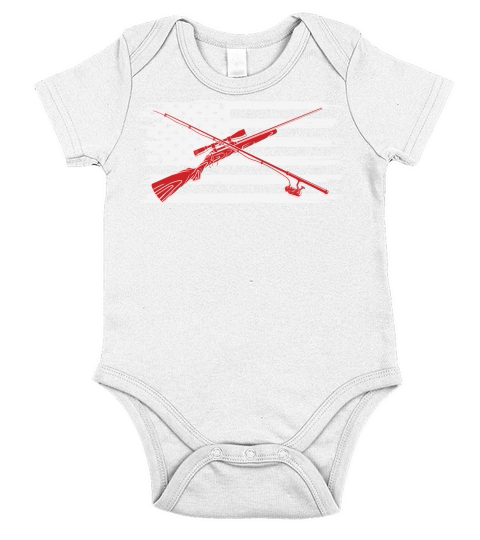Fishing Rod Hunting Rifle American Short Sleeve Baby One-Piece