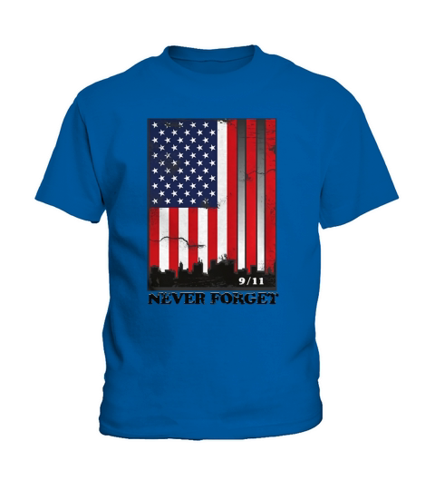 911 Never Forget September 11th 2001 Memorial Tee Black Txt september shirt Kids T-Shirt