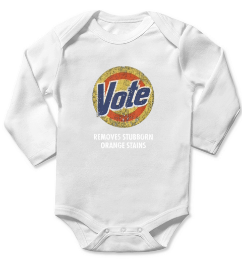 Anti Trump Vote Detergent Funny Vintage T Shirt Long Sleeve Baby One-Piece