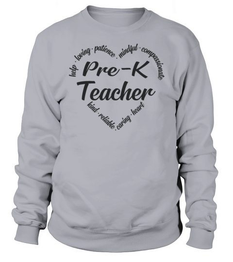 Pre-K Teacher Heart Word Cloud Sweatshirt Unisex
