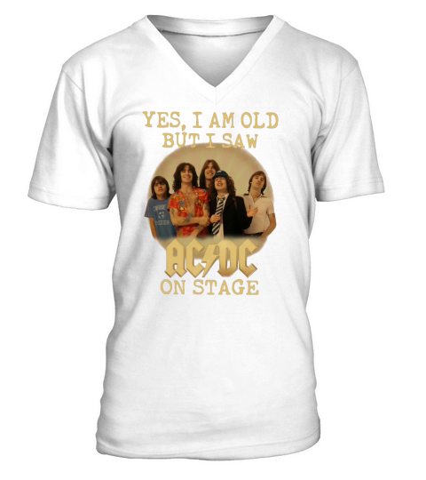 Yes I Am Old But I Saw ACDC On Stage V-Neck T-shirt