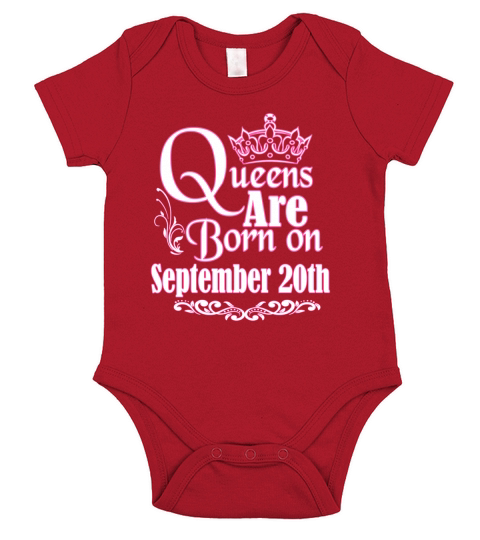 Queens Are Born On September 20th Funny Birthday T-Shirt Short Sleeve Baby One-Piece
