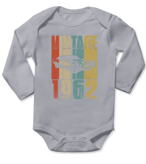 Vintage Made In 1962 Birthday TShirt Long Sleeve Baby One-Piece