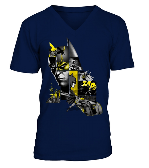 Batman 80 Years Action Batmobil V-Neck T-shirt