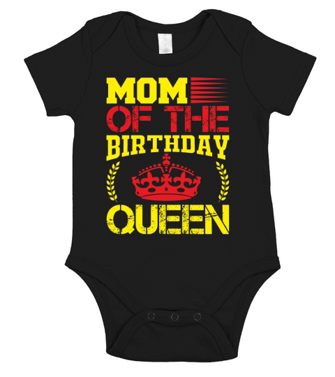Mom of the birthday queen Short Sleeve Baby One-Piece