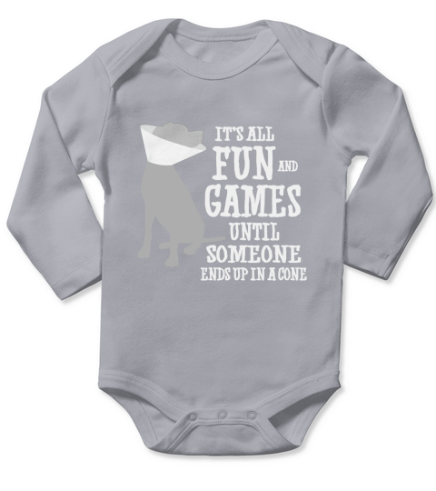 Its all fun and games until someone ends up in a cone Long Sleeve Baby One-Piece