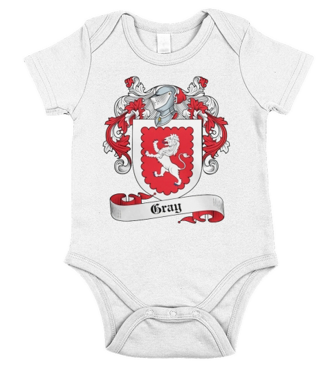 Gray Family Crest Scottish Family Crests Short Sleeve Baby One-Piece