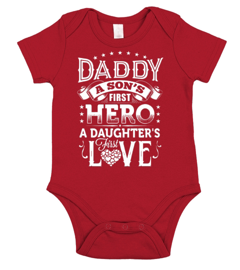 DADDY MY HERO Short Sleeve Baby One-Piece