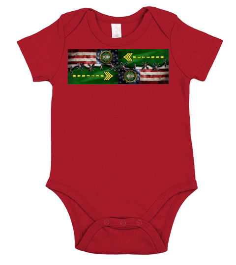 Us Army Rank Sergeant Veteran Flag Short Sleeve Baby One-Piece