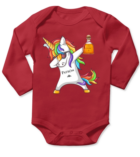 Patron Unicorn Dabbing Long Sleeve Baby One-Piece