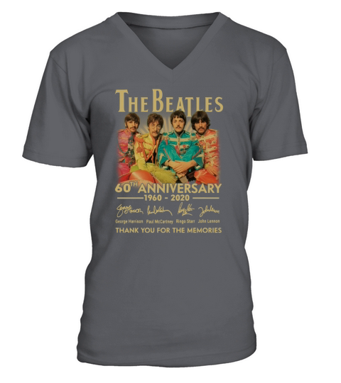 The Beatles 60th Anniversary Thank You For The Memories Signed V-Neck T-shirt