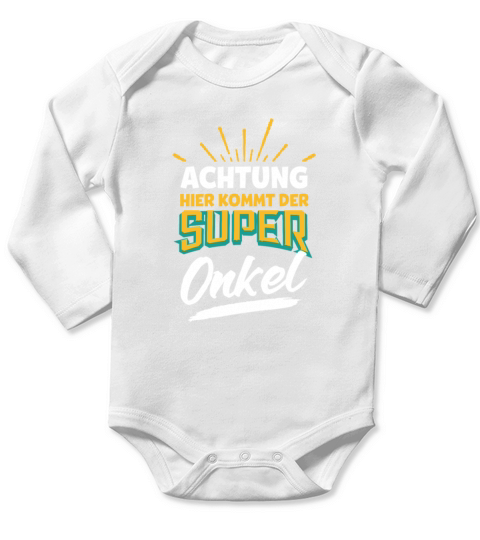 Geschenk für Onkel Super Onkel Long Sleeve Baby One-Piece