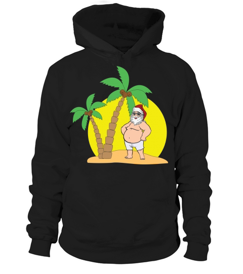 Santa Summer Swimsuit Xmas In Hoodie Unisex