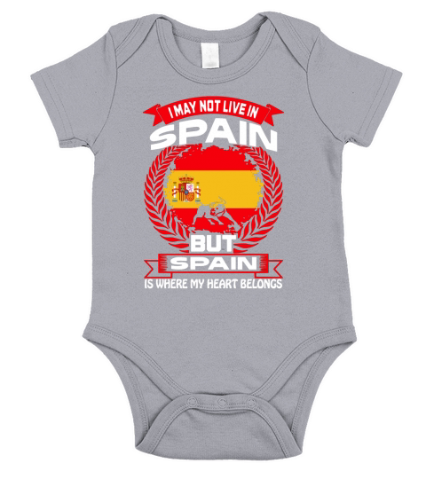 Spain Is Where My Heart Belongs Country Tshirt Hoodie Short Sleeve Baby One-Piece