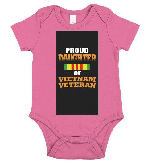 Proud Daughter of Vietnam Veteran shirt - Hat Short Sleeve Baby One-Piece