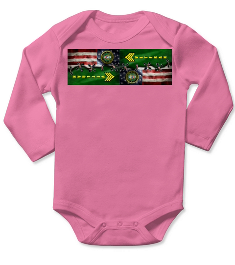 Us Army Rank Sergeant Veteran Flag Long Sleeve Baby One-Piece