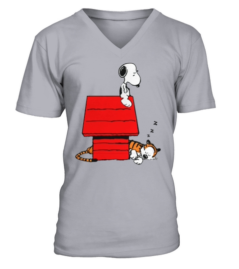 Snoopy and Hobbes V-Neck T-shirt