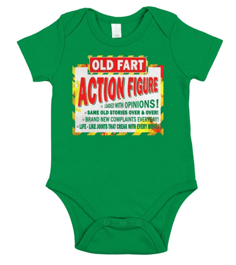 Old Fart Life Sized Action Figure - Funny Birthday T-Shirt Short Sleeve Baby One-Piece