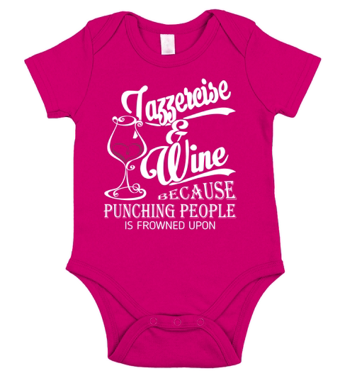 Jazzercise And Wine Because Punching People Is Frowned Upon Short Sleeve Baby One-Piece
