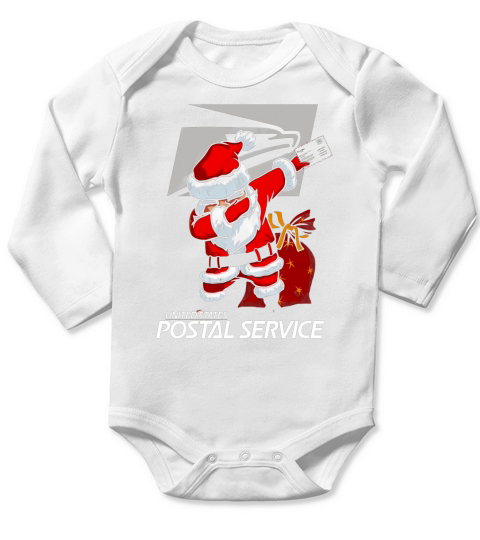 Merry Christmas Santa Claus Dabbing Christmas United States Postal Service - Longsleeve Tee Unisex Long Sleeve Baby One-Piece