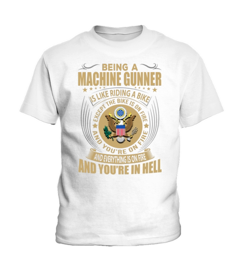 Being a Machine Gunner like Riding a Bike Job Title Shirts Kids T-Shirt