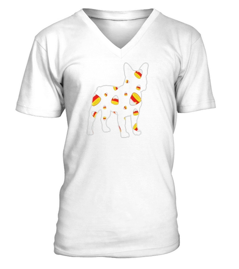 Retro Candy Corn Bulldog Pop Arts T-Shirt V-Neck T-shirt