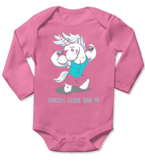 Unicorn Harder Than Me Long Sleeve Baby One-Piece
