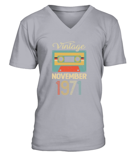 Vintage November 1971 50th Birthday 50 Year Gift V-Neck T-shirt