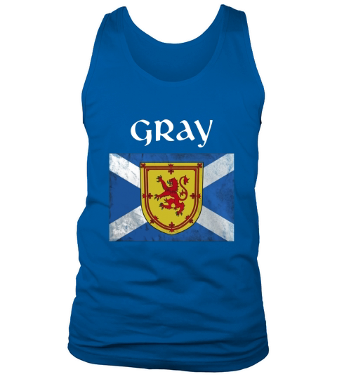 Gray Scottish Clan T Shirt Coat Arms Lion Flag Tank Top Unisex