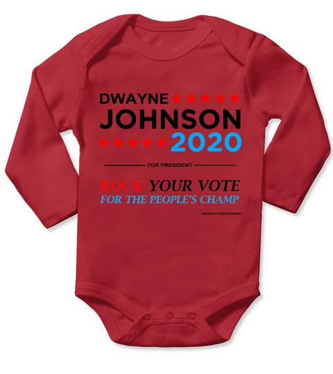 Vote The Rock 2020 President Dwayne Johnson Election (black) T-Shirt Long Sleeve Baby One-Piece