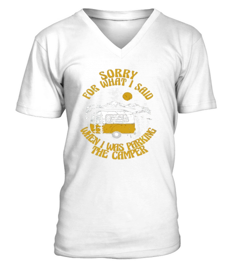 Parking The Camper Camping Frontside V-Neck T-shirt