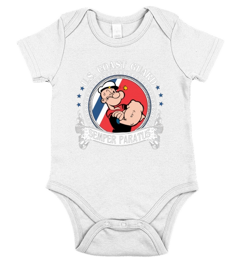 US Coast Guard Semper Paratus Popeye The Sailor shirt Short Sleeve Baby One-Piece