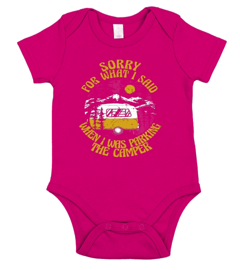 Parking The Camper Camping Frontside Short Sleeve Baby One-Piece