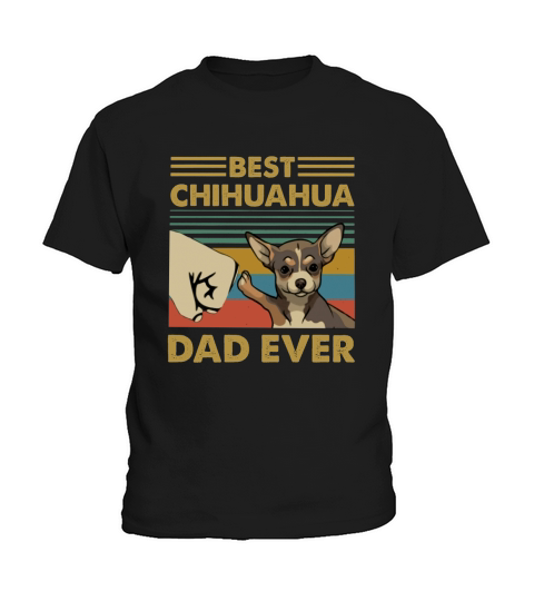 Best Chihuahua Dad Ever Retro Vintage Sunset Kids T-Shirt