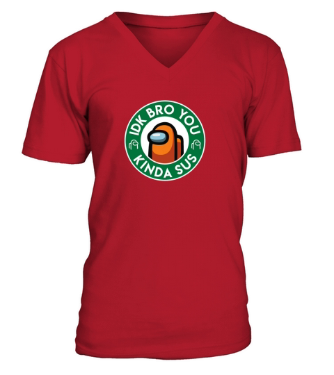 Gaming Meme Impostor Coffee Among Game Us Sus V-Neck T-shirt