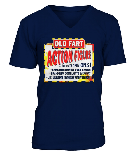 Old Fart Life Sized Action Figure - Funny Birthday T-Shirt V-Neck T-shirt