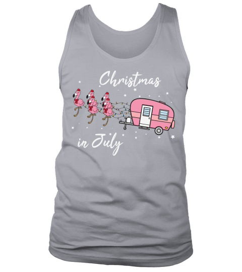 Flamingo Pink Camping Car Xmas Tank Top Unisex