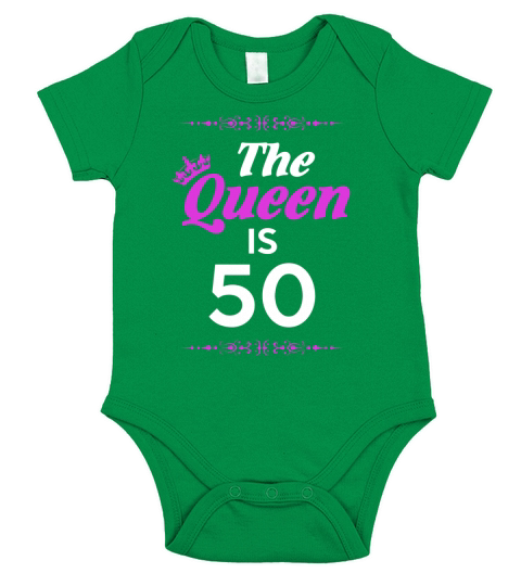 Queen is 50 Year Old -50th Birthday Gift Ideas for her/girl Short Sleeve Baby One-Piece