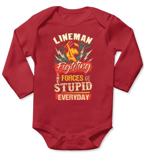 Sarcastic Lineman Long Sleeve Baby One-Piece
